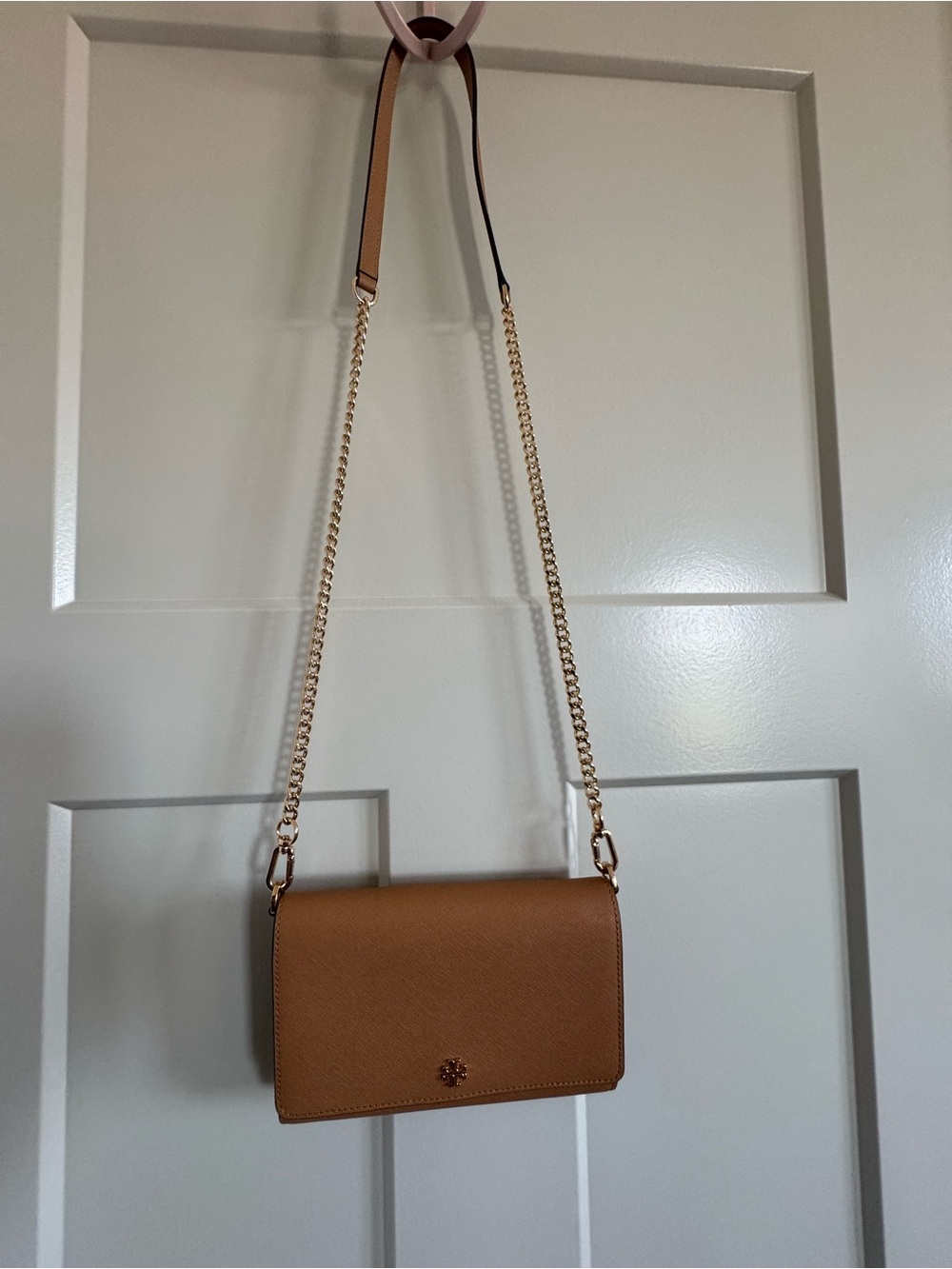 Tory Burch Emerson Leather Chain-Wallet Crossbody Bag Cardamom